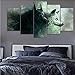 Produktbild hhlwl Modulare Malerei Poster Wand Tier Mode Bild Für Heimtextilien 5 Panel Wolf Leinwand Kunstdruck Kinderzimmer Rahmen-40x60/80/100cm-no frame