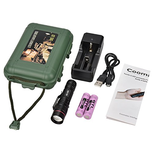 Mini EDC Taschenlampe Mit Zomm Und Ladegerat – Coomatec SD-200 Ultra starken 450 Lumen LED Tactical Flashlight Set Mit Akku - 7