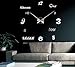 Produktbild Warmcasa DIY 20 Inch Rahmenlose Wanduhr 3D Wandtattoo Dekoration Acryl Wandaufkleber mit Ziffernblatt ohne Ticken modern Vintage Wohnzimmer Schlafzimmer(Pattern 3, Silber)