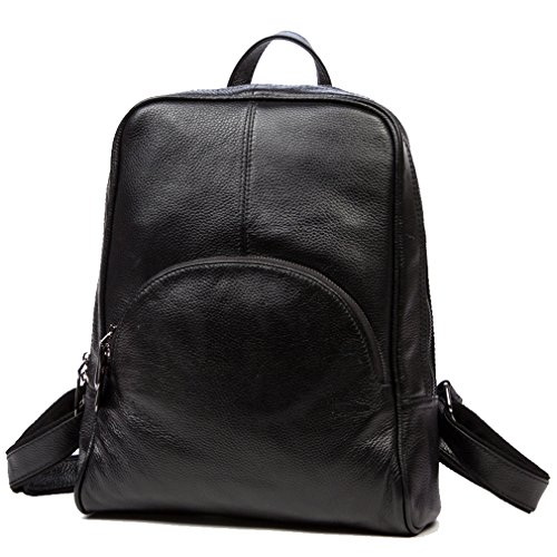 Preisvergleich Produktbild Neues Damen Schwarz Echtes Leder Schultertaschen Handtaschen Rucksackhandtaschen Rucksäcke Schulrucksäcke Rucksack