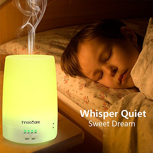 InnooCare Aroma Diffuser 150ml Diffusor Ultraschall Luftbefeuchter Kalten Nebel Technologie Abschaltautomatik Raumbefeuchter mit 7 LED Farbwechsel und Ebook für Babies Yoga Kinderzimmer Schlafzimmer Büro usw. - 5