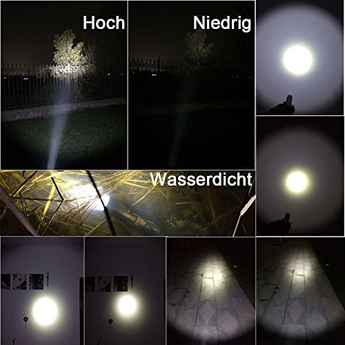 WUBEN® E346 Tragbare Taschenlampe Wasserdichte IPX-8 wiederaufladbare CREE XP-G2 LED Taschenlampe mit USB gerade füllenden Anschluss Inklusive 16340 Akku Real 300 Lumen Original Unique Design Militär grade III hart eloxiert Aluminiumlegierung Schwarz - 4