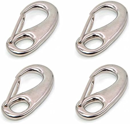 314 Stainless Steel Carabiner Clip Spring Snap Hooks With Eyelet Keychain for Outdoor Camping Tactical Survival Gear