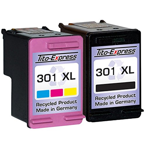 PlatinumSerie® Set 2x Tinten-Patrone kompatibel für HP 301 XL Black & Color Officejet 2620 2622 4630 - 2