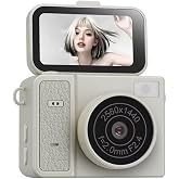 Vothoon 2K Mini Dijital Retro Video Kamera Flaşlı Dijital Vlog Mini Fotoğraf Makinesi T&uuml;rk&ccedil;e Men&uuml; Bej
