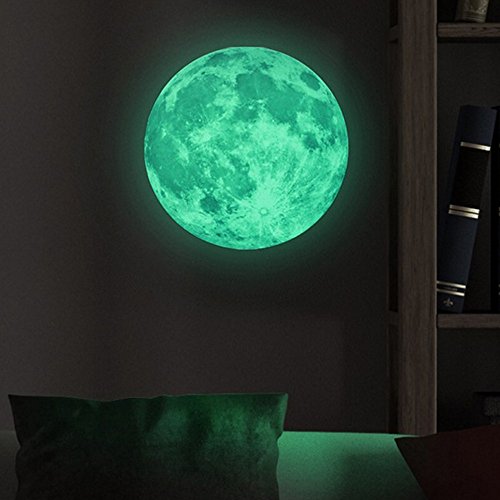 Leuchtaufkleber Wandsticker Leuchtsticker Mond fluoreszierend im Dunkeln leuchtend Wandaufkleber Hausdekoration für Kinderzimmer Schlafzimmer Wohnzimmer (30cm Durchmesser) Leuchtaufkleber Wandsticker Leuchtsticker Mond fluoreszierend im Dunkeln leuchtend Wandaufkleber Hausdekoration für Kinderzimmer Schlafzimmer Wohnzimmer (30cm Durchmesser)