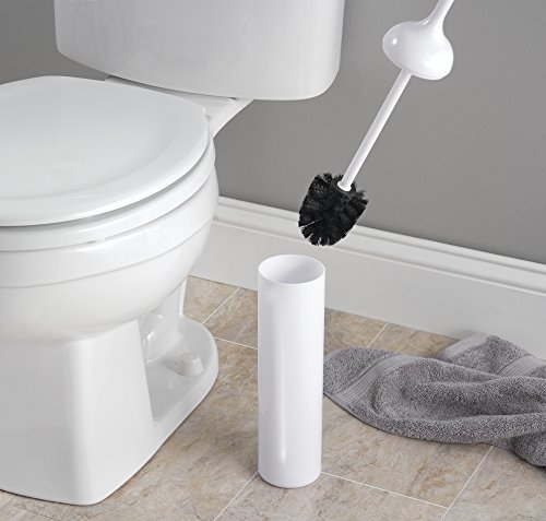 comprare on line mDesign Scopino bagno design in materiale plastico – Portascopino con spazzolone incorporato – Scopino water sobrio e funzionale – Anche per bagni di piccole dimensioni – bianco prezzo