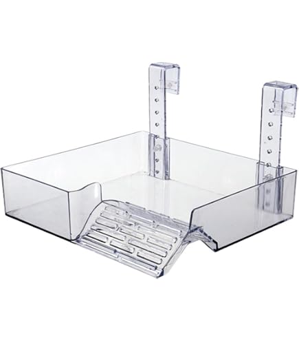 Piattaforma Per Tartarughe Sospesa In PC | Con Coperchio Trasparente E Rampa Antiscivolo | 25x16x16 Cm | Per Acquario | Area Di Crogiolatura Rialzata