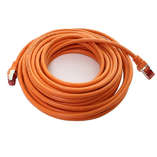 1aTTack CAT6 PIMF SSTP Netzwerkkabel mit 2 x RJ45 Connector Set doppelt geschirmt 5 er Pack orange – 5 Stück 1,0 Meter - 5