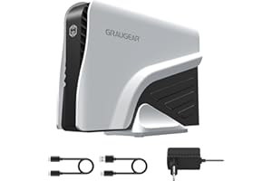GRAUGEAR | Boîtier de Disque Dur Externe | SATA 3,5" | USB 3.2 Gen2 | Connecteur USB Type-C | Transfert de données jusqu'à 10 Gbit/s | USB-A | USB-C | Gaming | Boîtier de Disque Dur pour PS5 Gamer