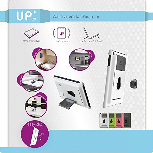 Exelium UP120W Set für iPad Mini: Wandhalterung, Schutzhülle und Standfuß System, nutzbar vertikal (25°/60) und horizontal (25°/60°), weiß - 3