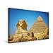 Produktbild Calvendo Premium Textil-Leinwand 45 cm x 30 cm Quer, Antiker Superstar - Die Sphinx vor der Pyramide von Gizeh | Wandbild, Bild auf Keilrahmen, Fertigbild auf Pyramide von Gizeh, Ägypten Orte Orte