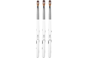 LEDSUUEI 3PCS Kolinsky Acrylic Nail Brushes - Size 8/10/14 Professional Nail Art Brushes for Acrylic Nails【Specially Designed for Acrylic Powder】Acrylic Nail Brush for Home Salon,Acrylic Brush for Nail Art