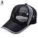 Produktbild Btruely Baseball Kappe Unisex Sport Hüte Ente Zunge Hut Kappe Einstellbar Basecap Unisex Baseball Cap Sommer Kappe Mesh Hüte Super Coole Hip Hop Cap Sommer Sonnenhut Mütze Schirmmütze Snapback Baseballmützen (Schwarz)