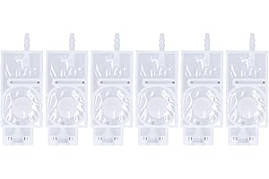 YUNIR 6Pcs Estink Ink Damper, Standard Size Solvent Inkjet Head, Dampers PP Material, Rectangular PP Damper Replacement for XP600 Printer for 4mm X 3mm Ink Tube (White)