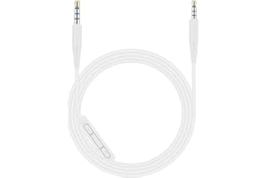 Toxaoii Replacement QC45 Cable Headphone Cord Aux Cable Wire Compatible with Bose Quietcomfort 35 QC25 QC35 QC45 OE2i Soundlink SoundTrue NC700 Headphones(White with Mic)