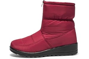 Stivaletti Donna,Popoti Stivali Inverno Caldo Neve Stivaletti Imbottiti di Unisex Impermeabile Appartamenti Stivaletti Antiscivolo Casual Camminate All'aperto