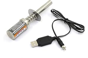 Dasing Aluminum Alloy Glow Plug Igniter RC Nitro 1.2 V 1800Mah Rechargeable Glow Plug Igniter DC USB Charger for Gas Nitro Engine Tools Support for RC 1:10 Nitro 4WD Car