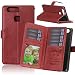 Produktbild JDDRCASE Handy Zubehör Hüllen, Solid Color Premium-PU-Leder-Mappen-Magnetic Buckle Design-Flip Folio Case Schutzhülle Einbau-9-Karten-Slots und Ständer für Huawei P9 (Farbe : Braun)
