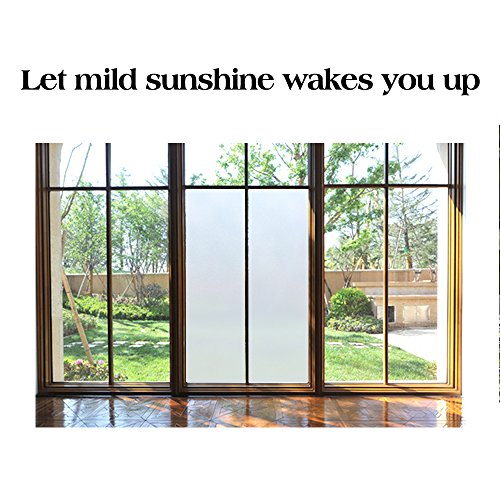 Rabbitgoo Privatsphaere Fensterfolie Mattiert Film Leimfrei Anti UV Fenstersticker Waermeregelung Fensteraufkleber Selbstklebend fuer Privatsphaere Buero Konferenzraum Badezimmer, Schlafzimmer, Wohnzimmer (90 x 200CM) - 3