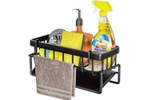 WHHVCTY Organizer Cucina, Porta Spugne Autodrenante, Supporto Per Lavello, Organizzatore Per Spugna (Ferroso)