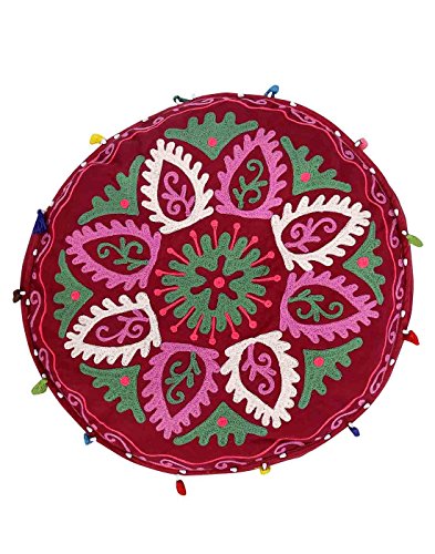 Rajrang Adorn Hocker, Ottoman, Sitzsack Floral Bestickt Baumwolle Ezelstück Hocker - 3