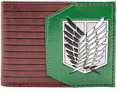 Shonen Attack on Titan Survey Corps Brown ID & Card Bi-Fold Wallet