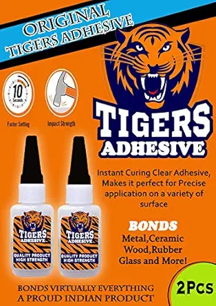 Woodcraft Original Tigers Instant Adhesive Ideal for Wood,Ceramic,Rubber,Glass 20mlx2pcs