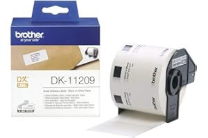 Brother DK-11209 Taśma do Drukarek Etykiet, Biały/Czarny, 29 x 62 mm, 800 Sztuk