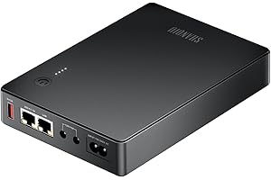SHANQIU Mini UPS con Gigabit POE para router, módem, cámara de vigilancia, entrada CA, salida 5 V, USB, 12 V CC y 48 V ~ 55 V POE++