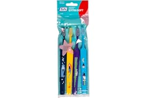 TePe Select Compact Kids Extra Soft Szczoteczka do zębów dla dzieci, bardzo miękka, jasnoniebieska, 4 szt., delikatne i skuteczne czyszczenie zębów