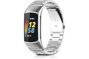 SeNool Bransoletka do Fitbit Charge 6/Charge 5, metalowa bransoletka zastępcza, wysoka jakość stali nierdzewnej, odporna na pot i korozję, podwójne zapięcie składane, bransoletka do Fitbit Charge