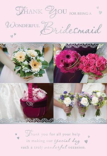 Thank You For Being A Wonderful Bridesmaid Modern Flower Design Wedding Day Card