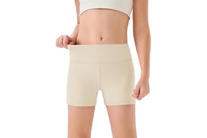 Haloumoning Flickshorts, sommar, korta leggings, barn, enfärgade, hög midja, cykelbyxor, yoga, dans, gym, sportleggings, under kjol, korta byxor, 5–14 år