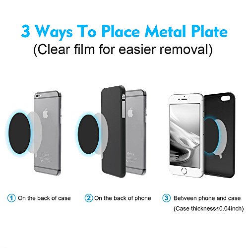 SUPRBIRD Supporto per telefono magnetico, Supporto per smartphone girevole a 360 gradi Supporto per auto cruscotto magnetico appiccicoso forte per iPhone 7 6s 5 Samsung Galaxy S7 Nota HTC Sony Huawei