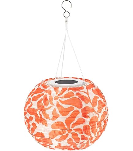 Buy Ikea SOLVINDEN LED Solar-Powered Pendant lamp, Outdoor Globe/Orange Dark Pink, 45 cm (18 