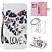 Produktbild für Huawei P8 lite Hülle, Glitter Strass Bling Ledertasche Muster Weich PU Schutzhülle für Huawei P8 lite Flip Cover Wallet Case Tasche Handyhülle mit Lanyard Strap Stand Function Magnetverschluss Etui Schale Credit Card Slots Bookstyle Purse Design Handytasche Lederhülle Schutz Hüllen mit für Huawei P8 lite +Schlüsselanhänger (R) (3)