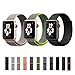 Produktbild Schlaufe blingbox Sport-Band Armband für Apple Watch 1/2/1 + iWatch Armband 42 mm 38 mm-Gürtel mit Nylon Echtleder. Verstellbar, Mit Schnalle, für Apple Watch, 38 mm, mit Licht, Gelb, Nylon, Pure Black, Apple Watch 38mm