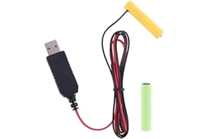 CENIFIN Batterieadapter,LR03 AAA-Batterie-Eliminator USB-Stromversorgungskabel Ersetzen,1m Kabel Netzteil (2AAA)