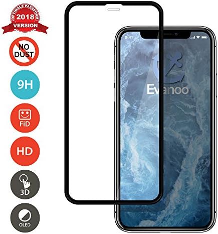 Evanoo x Premium Tempered Glass Protective Film with Frame Pro Tect Technology/9H Hardness/Hdr Compatible | OLED 3D Touch and Face ID Compatible/Drop Protector/Scratch Protection/