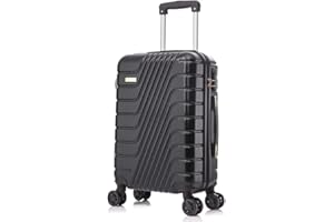 Max Star Maleta de Viaje Cabina MS-5257 XS 53x34x19cm, Resistente, Ligera, Impermeble, 4 Ruedas Dobles Giratorias 360º, Maleta de Mano Rígida, Seguridad Numérica (Negro)