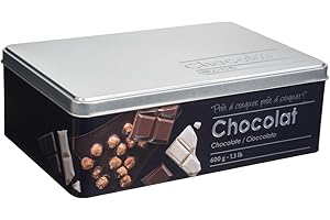 MARQUE+INCONNUE Marca+Desconocida Caja de Alimentos - Relief II - Tableta de chocolate - 20,2 x 13,2 x 6,7 cm - Hierro y estaño - Negro
