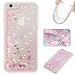 Produktbild KSHOP Schutzhülle iPhone 7/ iphone 7S 4.7" Hülle Schale Etui TPU Silikon Transparent Hardcase,3D Kreative Liquid Bling Hülle Case Dynamisch Treibsand Flüssige Fließend Wasser Glitter Glitzer Glanz Sparkle Klar Hart Plastik Tasche Kristall Handytasche Rückseite - Rosa Herz
