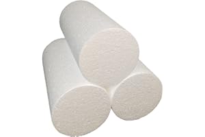 DecoPorex – Cilindros de Poliestireno Expandido Ø10cm x 20 cm para Manualidades, Decoración y Proyectos Creativos – Blanco Natural, Porexpan, Telgopor, Corcho Blanco