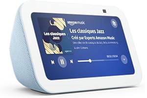 AMAZON Echo Show 5 (Nouvelle génération) | Écran tactile connecté compact avec Alexa pour le contrôle de votre maison connectée et bien plus | Bleu-gris