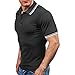 Produktbild Btruely T Shirt Herren Poloshirt Sommer Basic Shirt Polo Herren Kurzarmshirt Patchwork Polohemden Kurzarm Herrenhemd Slim Fit Freizeithemd Männer Tops (M, Schwarz)