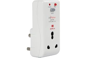 Havells 16 Amp 30mA PRCD Adaptor (White) - Plastic Body, Auto-Trip Safety for Appliances - Smart and Enhanced Protection Against Electrical Shock,Requires 16A MCB/Fuse Backup,Per IEC 61540 Guidelines