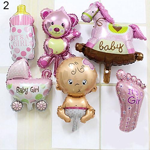 SDLZ9ky Angel Baby Shower Foil Balloons Kid Boy Girl Birthday Party Decoration 6 Pcs/Set Pink Pack of 6