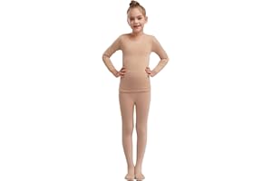 Freebily Conjunto de Ropa Interior Térmica de 2 Piezas para Niñas Camiseta de Manga Larga y Leggings Pantalones Largos de Elásticos Conjunto de Ballet Gimnasia