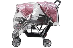 FAKEFACE Habillage Pluie pour Poussette Bébé Jumeaux Habillage Pluie Universel Vent Poussière Imperméable Coupe-Vent Poussette Universelle Moustiquaire pour Landau, Lit parapluie, Imperméable Contre la Pluie